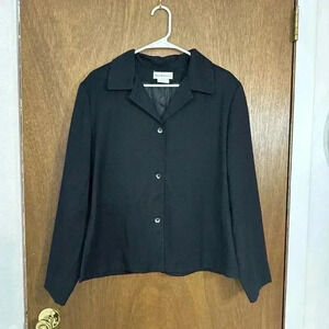 Harve Bernard Sport Vintage Women’s Black Wool‎ Blazer Size 14P Career Wool